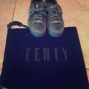 NEVER WORN Rihanna Fenty Puma Creepers Gray Velvet